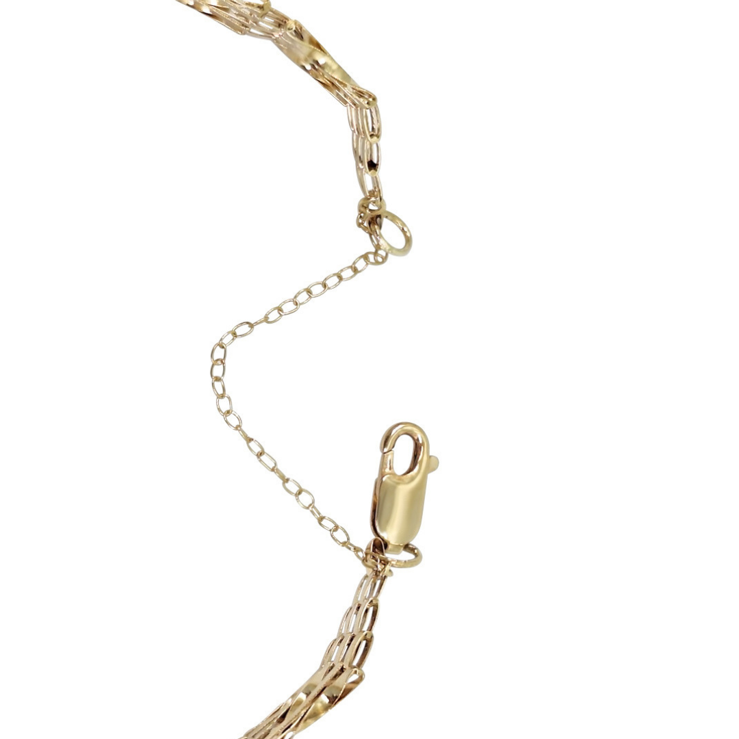 9ct Yellow Gold Gate Bracelet 7"