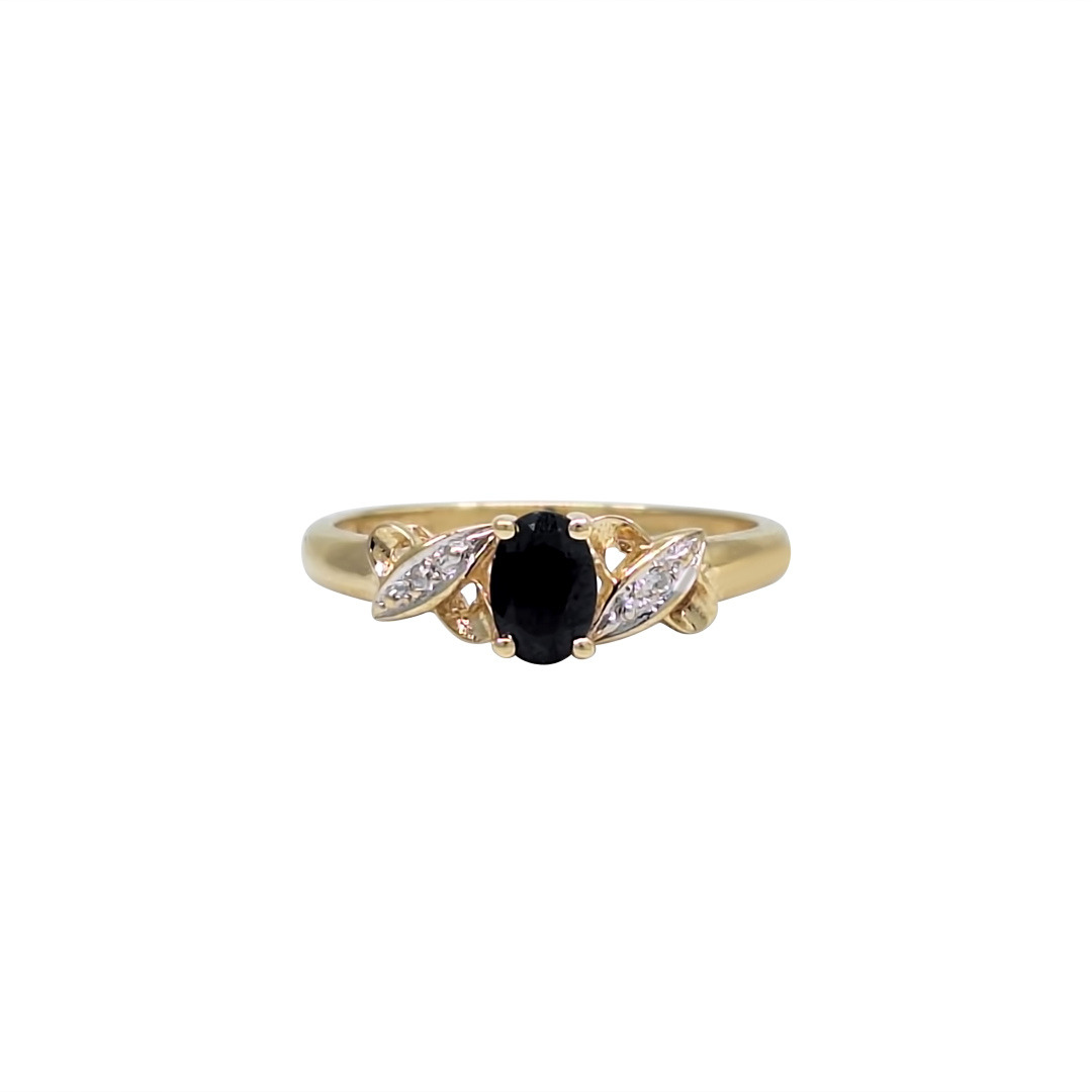 9ct Yellow Gold Sapphire & Diamond Ring