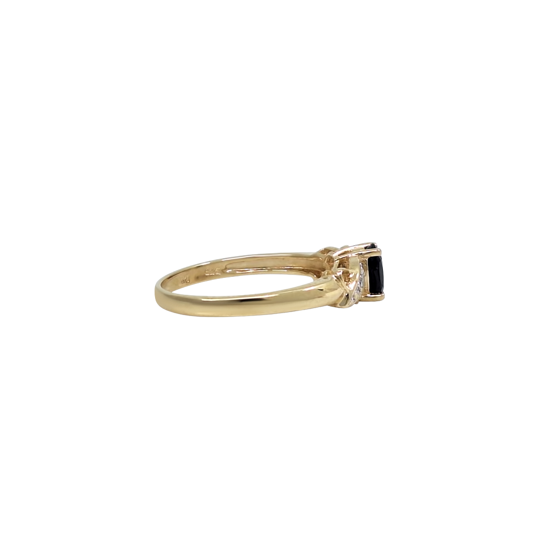 9ct Yellow Gold Sapphire & Diamond Ring