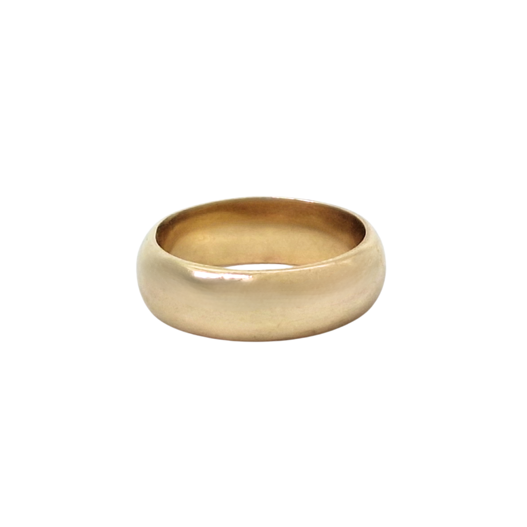 9ct Yellow Gold Court Wedding Band 6mm
