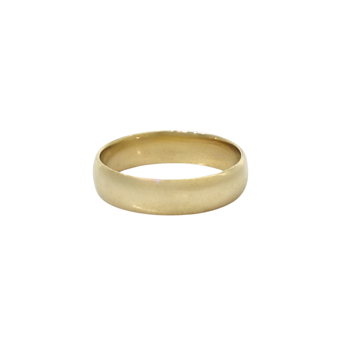9ct Yellow Gold Court Wedding Band 5mm