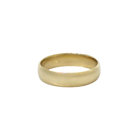 9ct Yellow Gold Court Wedding Band 5mm