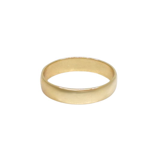 9ct Yellow Gold D Shape Wedding Band 4.5mm