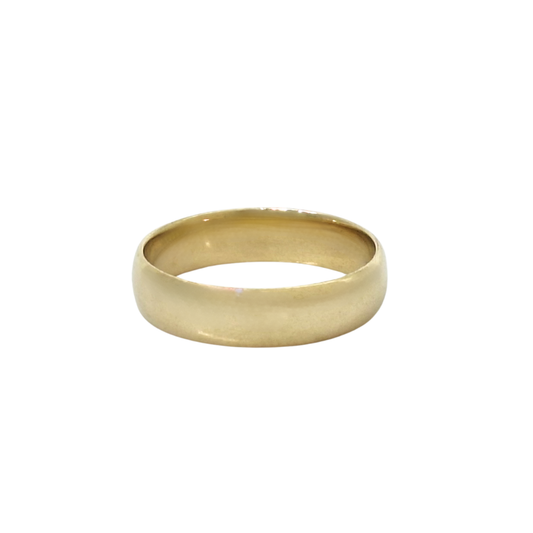 9ct Yellow Gold Court Wedding Band 5mm