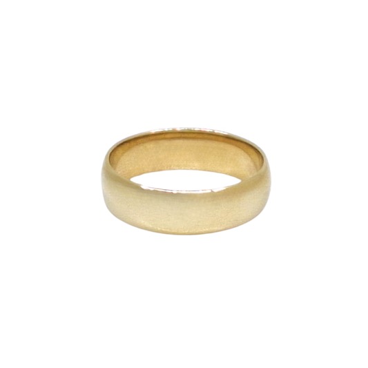 9ct Yellow Gold Court Wedding Band 6mm