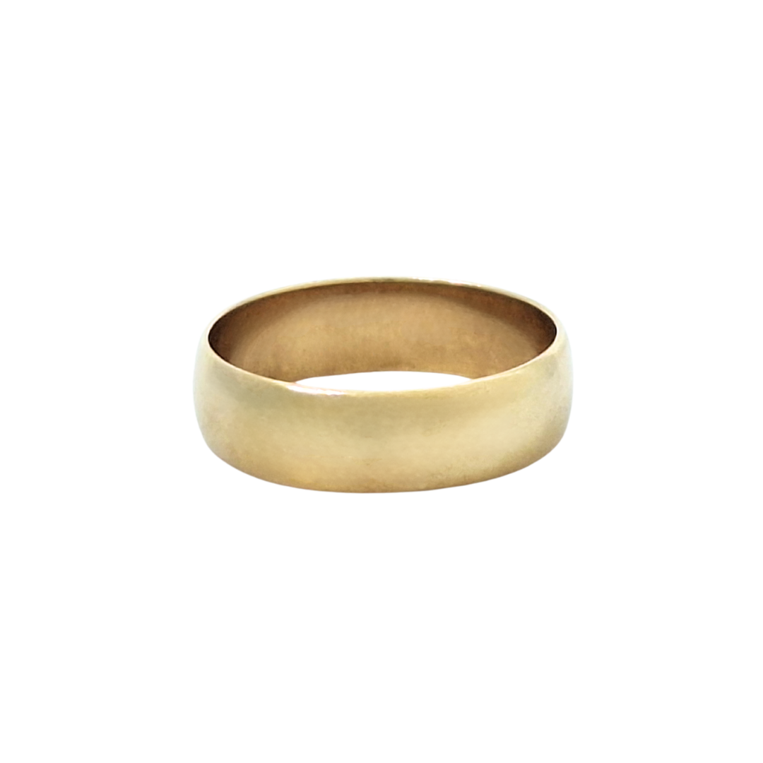 9ct Yellow Gold Court Wedding Band 6mm