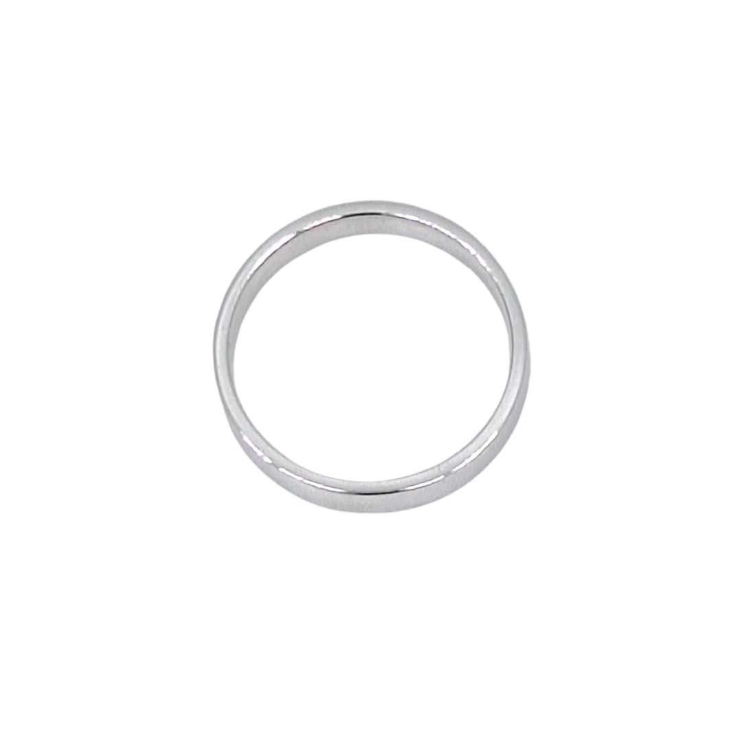 9ct White Gold Flat Court Wedding Band 4mm