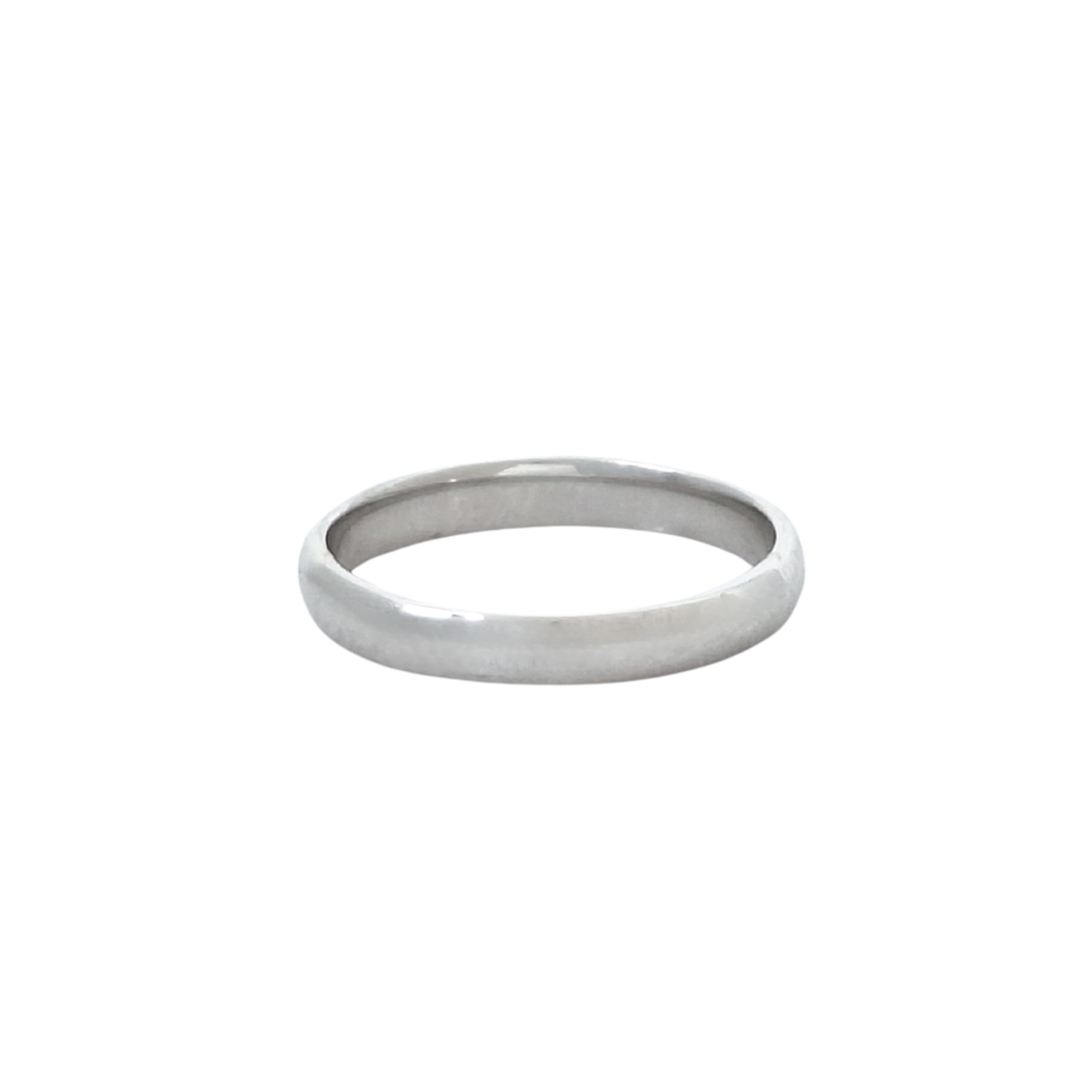 9ct White Gold Court Wedding Band 3mm