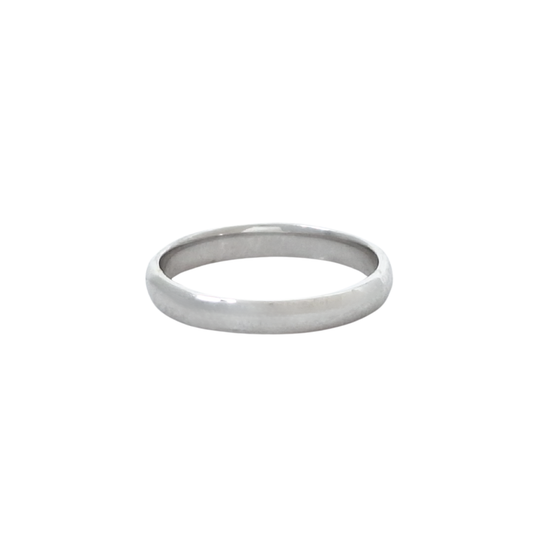 9ct White Gold Court Wedding Band 3mm