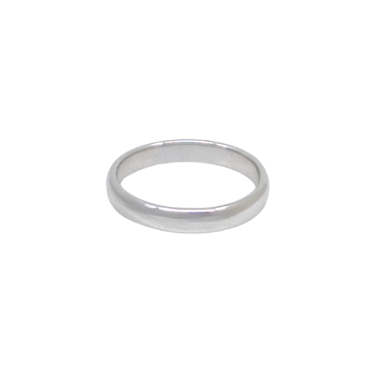 9ct White Gold Court Wedding Band 3mm
