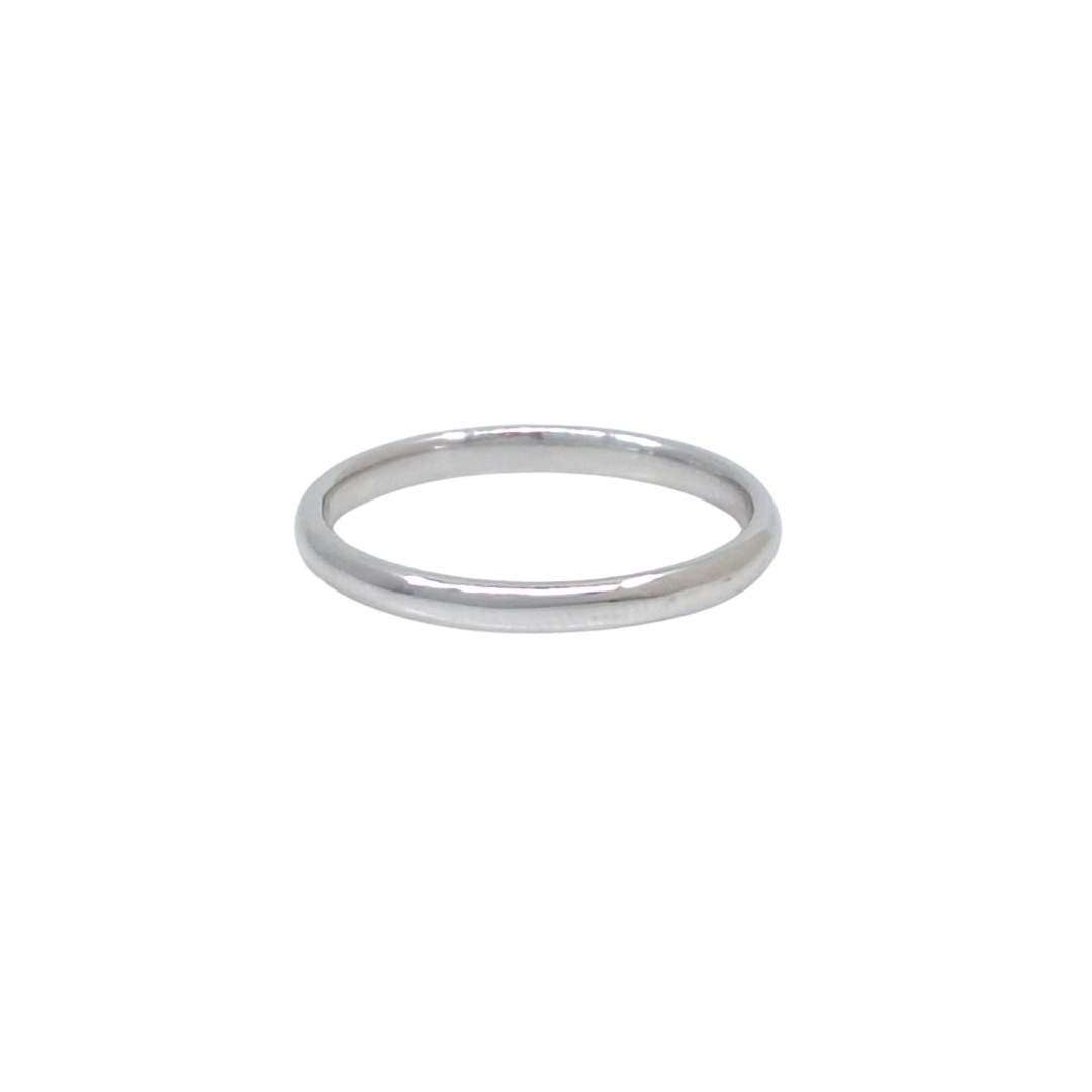 9ct White Gold Court Wedding Band 2mm