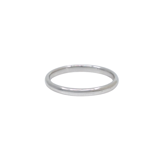 9ct White Gold Court Wedding Band 2mm