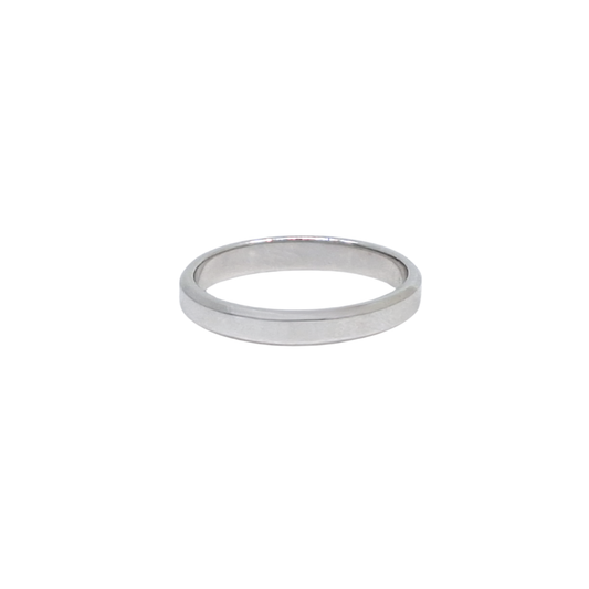 9ct White Gold Bevelled Edge Wedding Band 3mm
