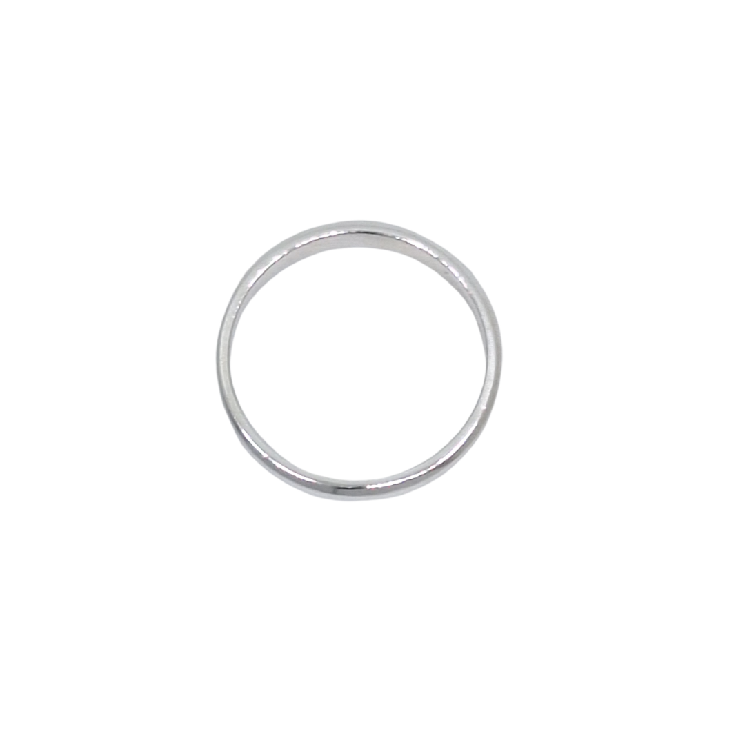 9ct White Gold Flat Court Bevelled Edge Wedding Band 3mm