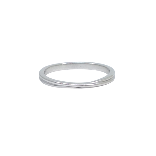 9ct White Gold Twist Wedding Band 2mm