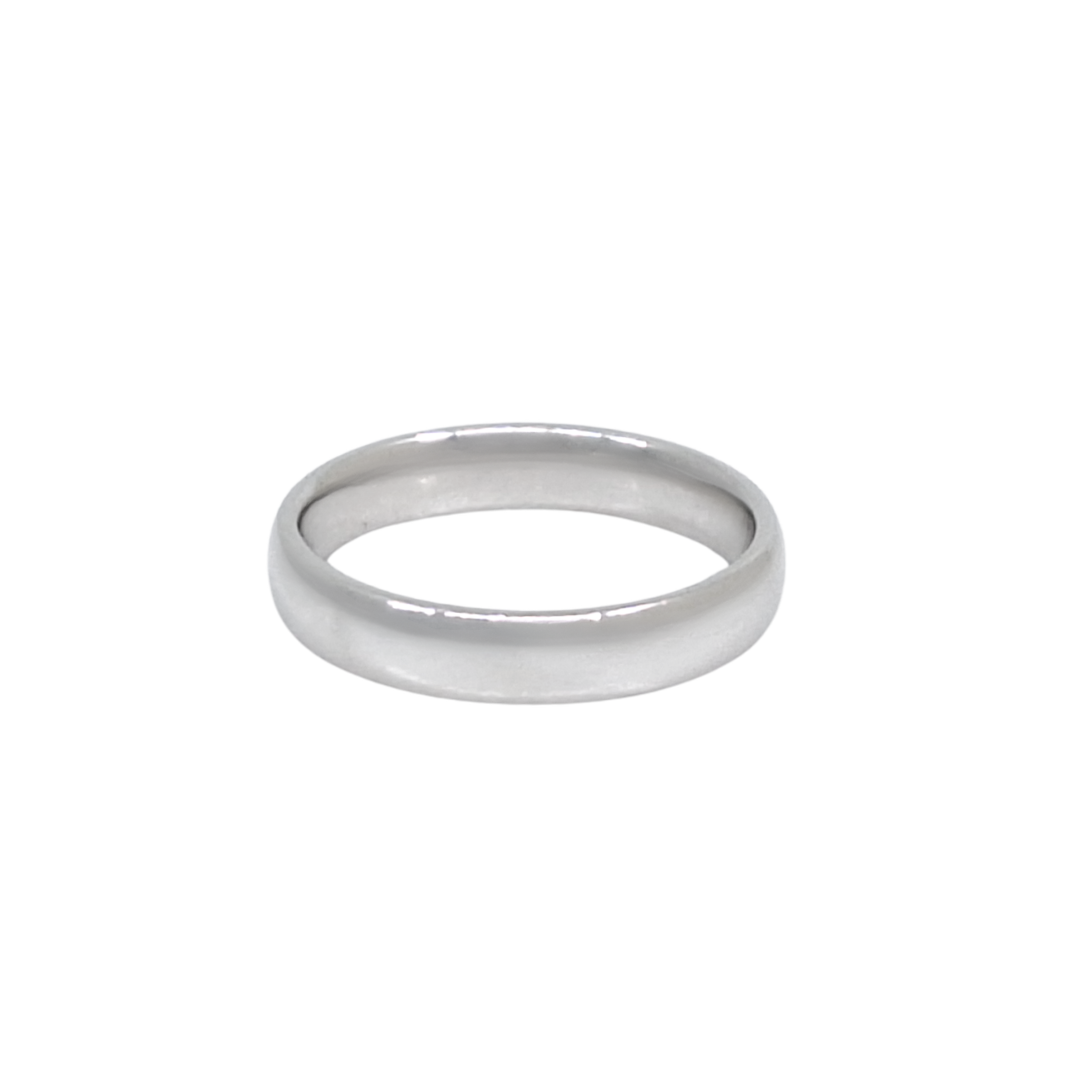 9ct White Gold Court Wedding Band 4mm