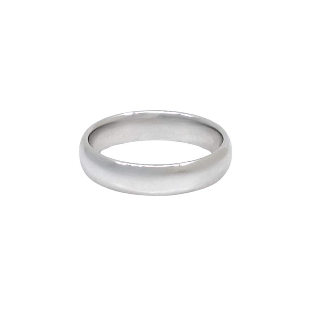 9ct White Gold Court Wedding Band 5mm