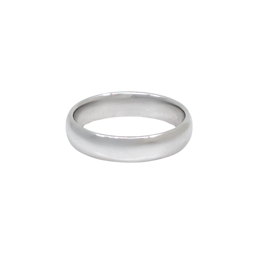 9ct White Gold Court Wedding Band 5mm