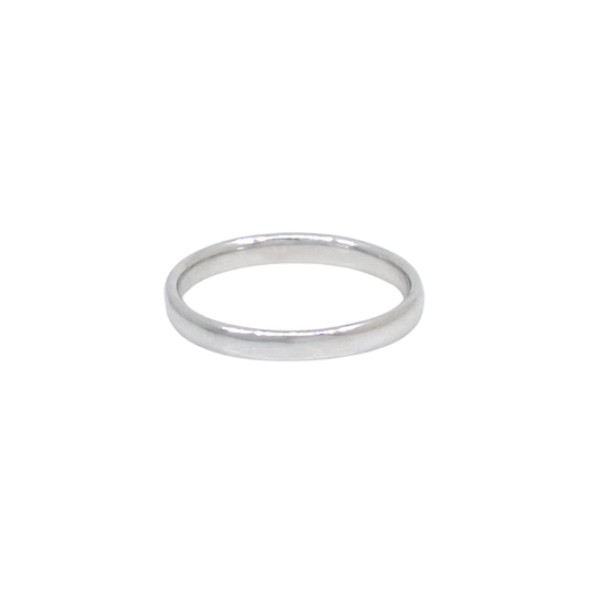 9ct White Gold Court Wedding Band 2.5mm