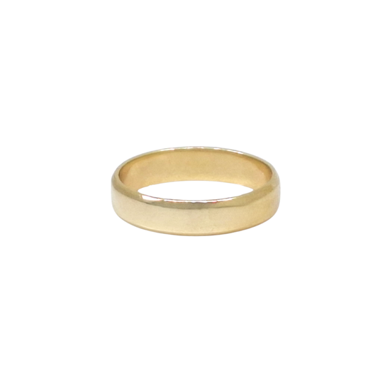 9ct Yellow Gold Flat Court Bevelled Edge Wedding Band 4.5mm
