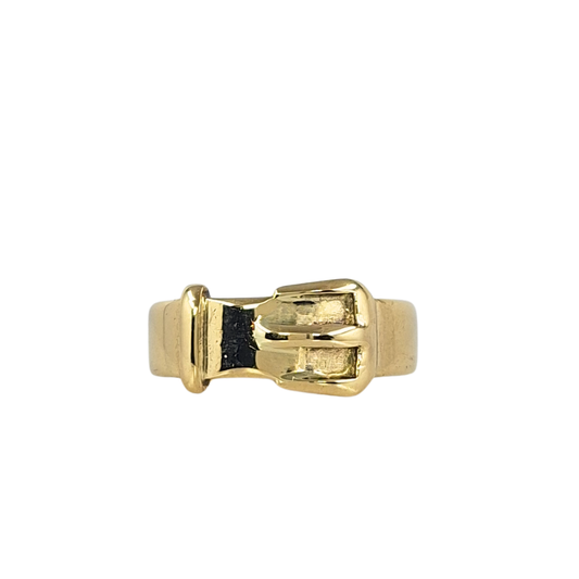 9ct Yellow Gold Plain Buckle Ring