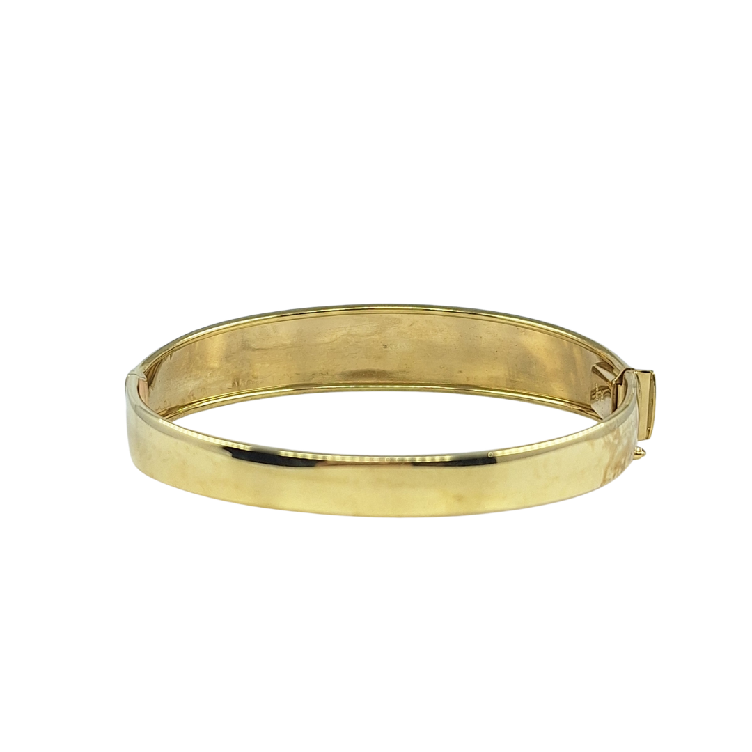 9ct Yellow And White Gold Patterned Hinged Bangle