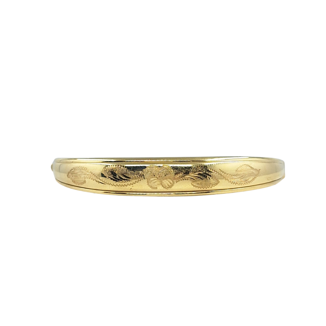 9ct Yellow Gold Patterned Hinged Bangle