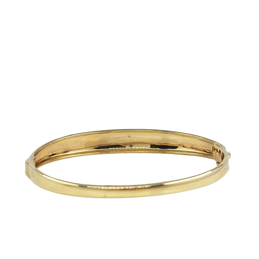 9ct Yellow Gold Patterned Hinged Bangle