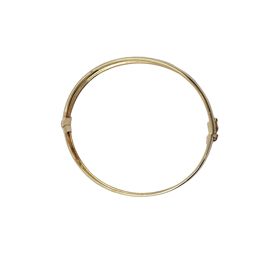 9ct Yellow Gold Patterned Hinged Bangle