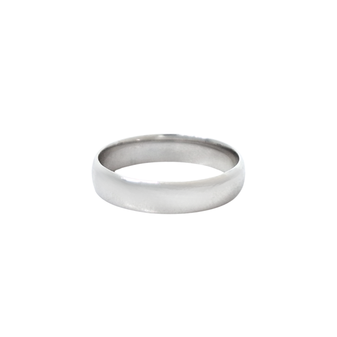 9ct White Gold Court Wedding Band 5mm