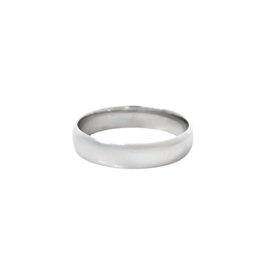 9ct White Gold Court Wedding Band 5mm