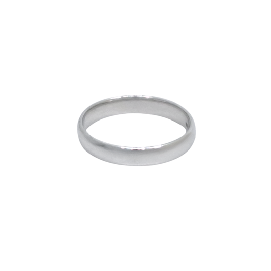 9ct White Gold Court Wedding Band 4mm