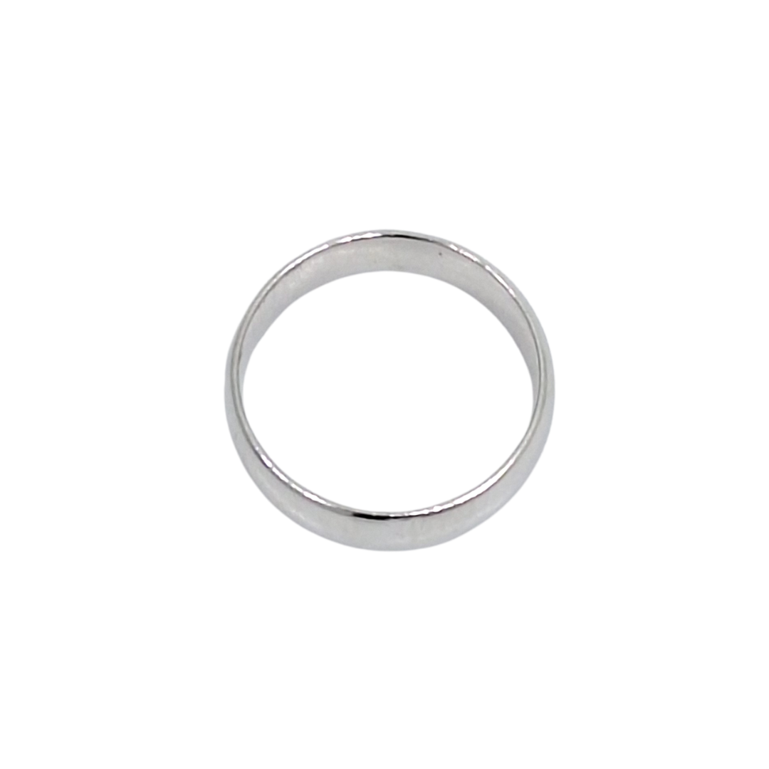 9ct White Gold D-Shape Wedding Band 5mm