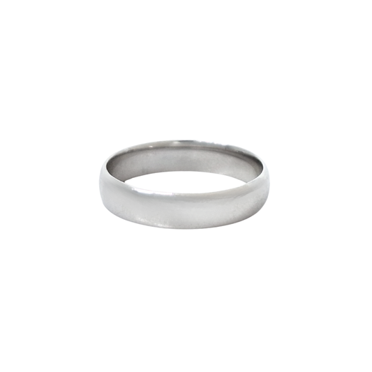 9ct White Gold Court Wedding Band 5mm