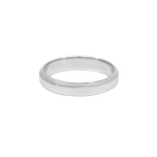 9ct White Gold Flat Court Wedding Band 4mm