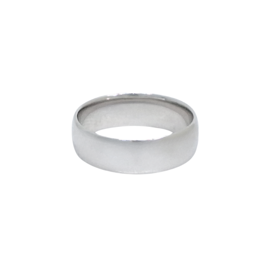 9ct White Gold Court Wedding Band 5.5mm