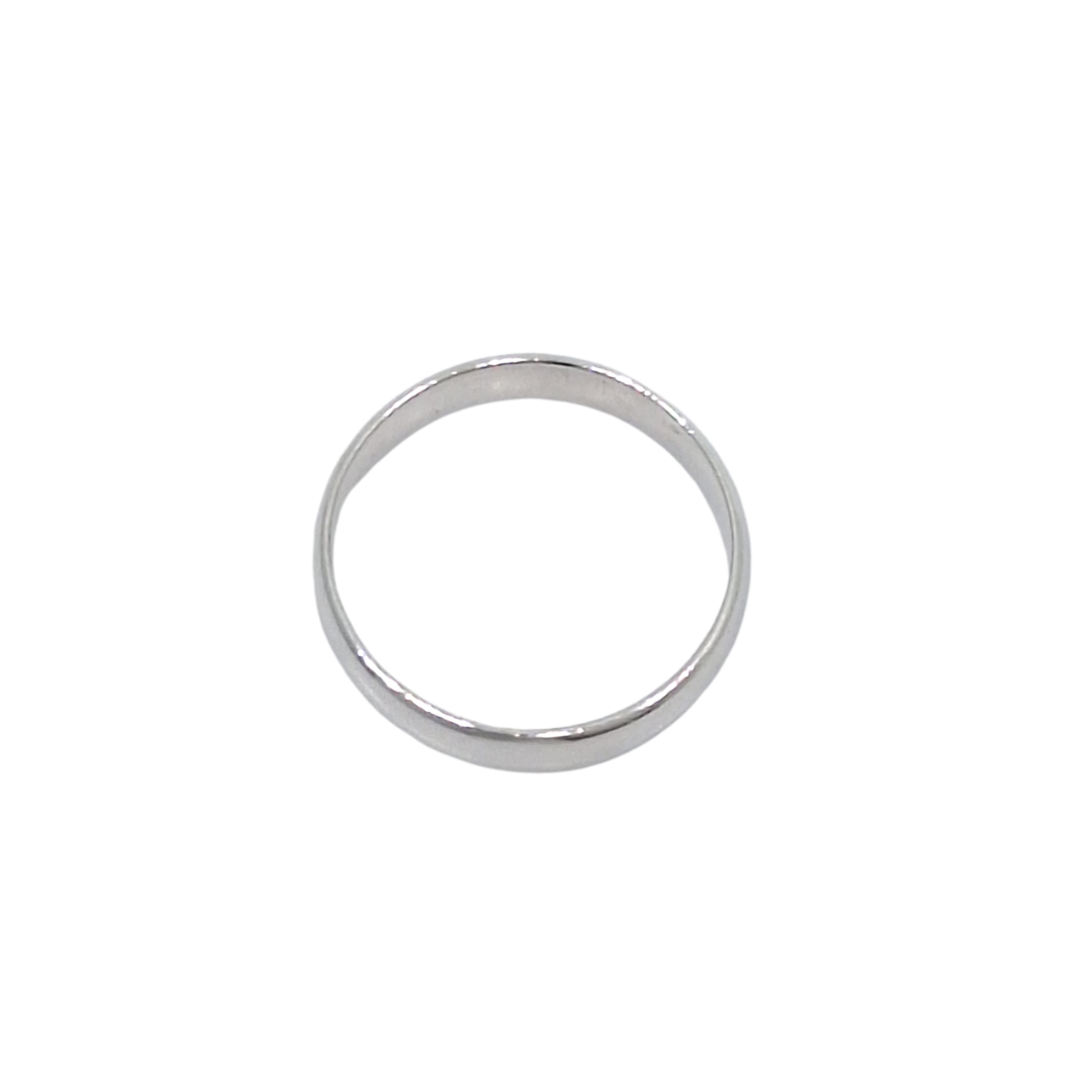 9ct White Gold Court Wedding Band 4mm