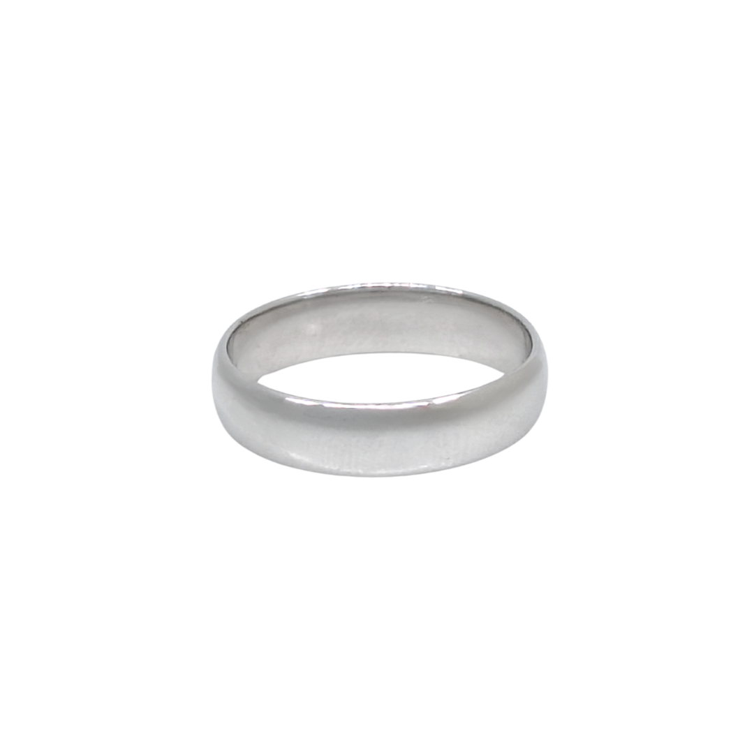 9ct White Gold Court Wedding Band 5mm