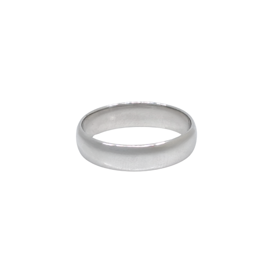 9ct White Gold Court Wedding Band 5mm