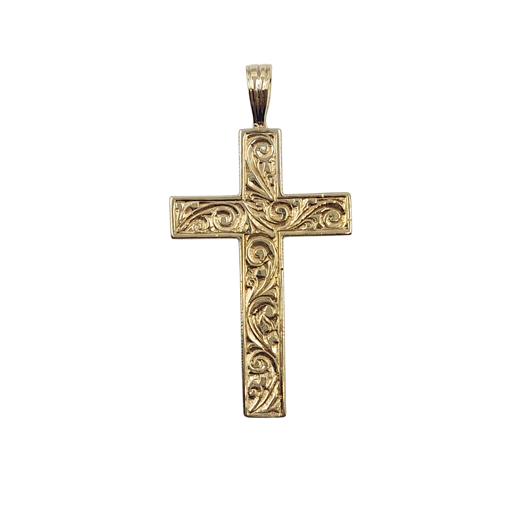 9ct Yellow Gold Patterned Cross Pendant