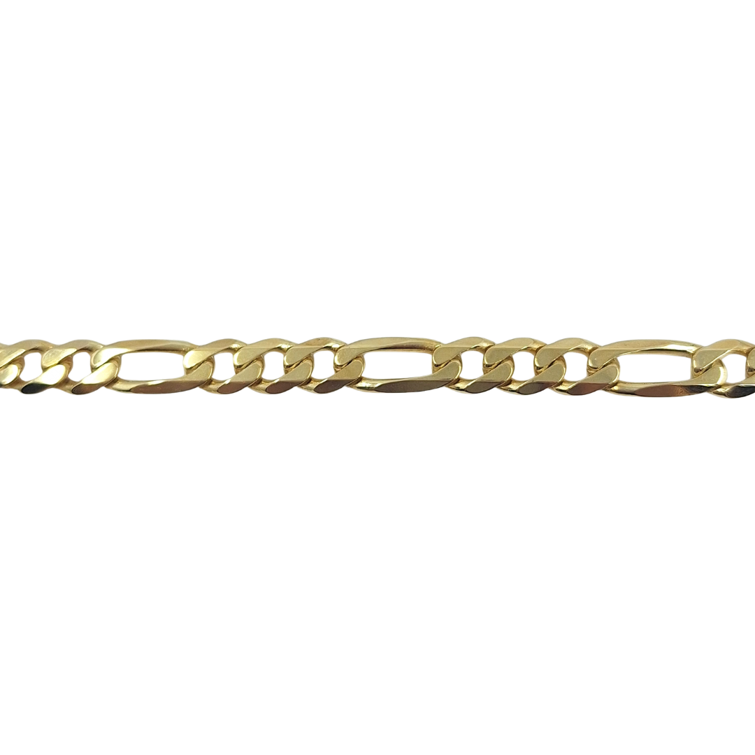 9ct Yellow Gold Figaro Bracelet 8"