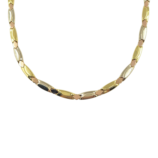 18ct Tri Colour Gold Necklace 18"