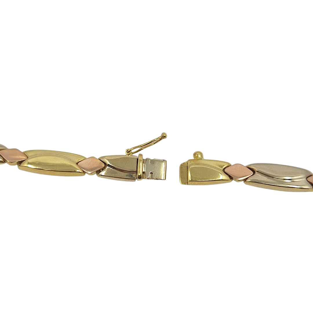 18ct Tri Colour Gold Necklace 18"