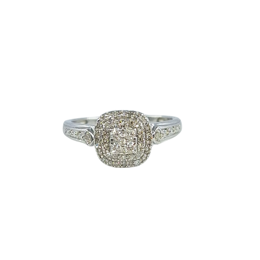 9ct White Gold Diamond Cluster Ring 1.30ct
