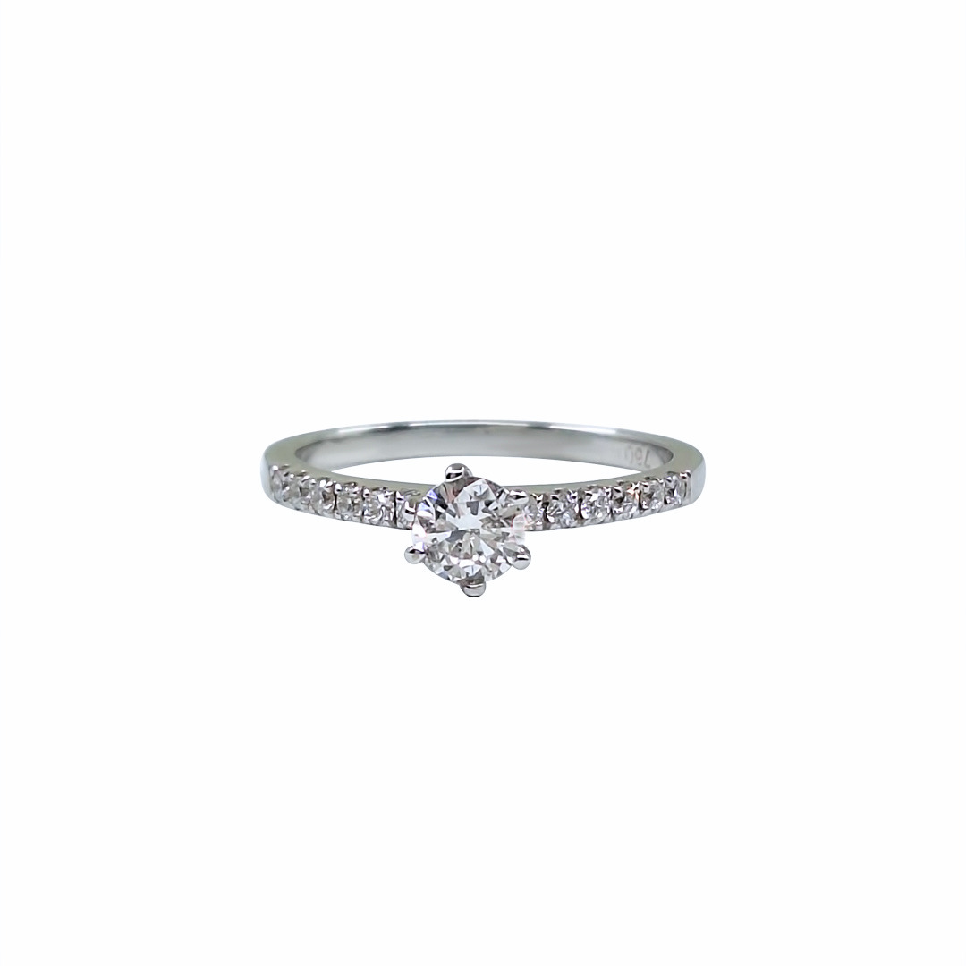 18ct White Gold Diamond Solitaire Ring 0.35ct
