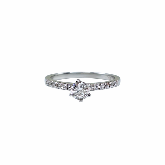 18ct White Gold Diamond Solitaire Ring 0.35ct