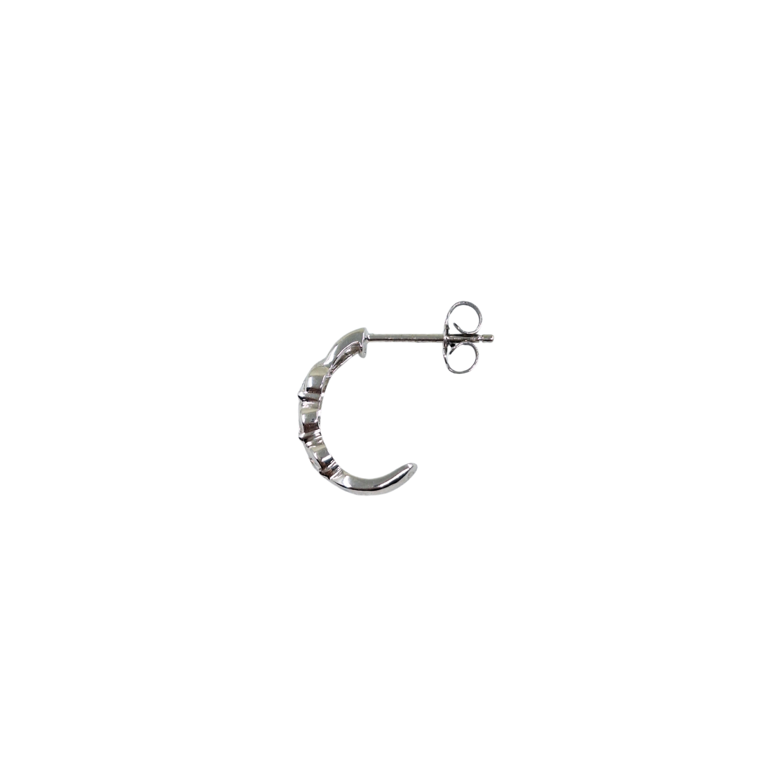 9ct White Gold Cubic Zirconia Half Hoop Earrings