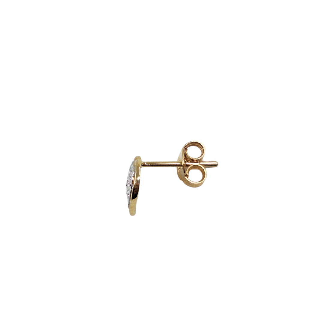 9ct Yellow Gold Diamond Heart Stud Earrings
