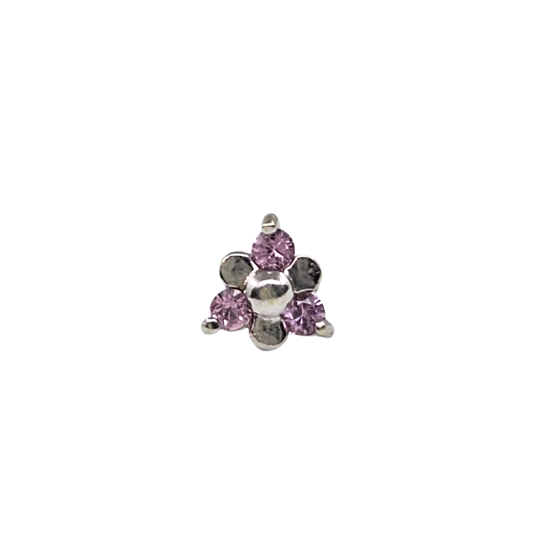 9ct White Gold Pink Sapphire Stud Earrings