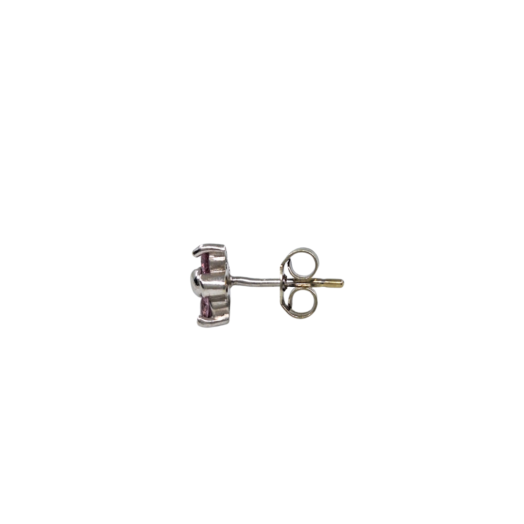 9ct White Gold Pink Sapphire Stud Earrings